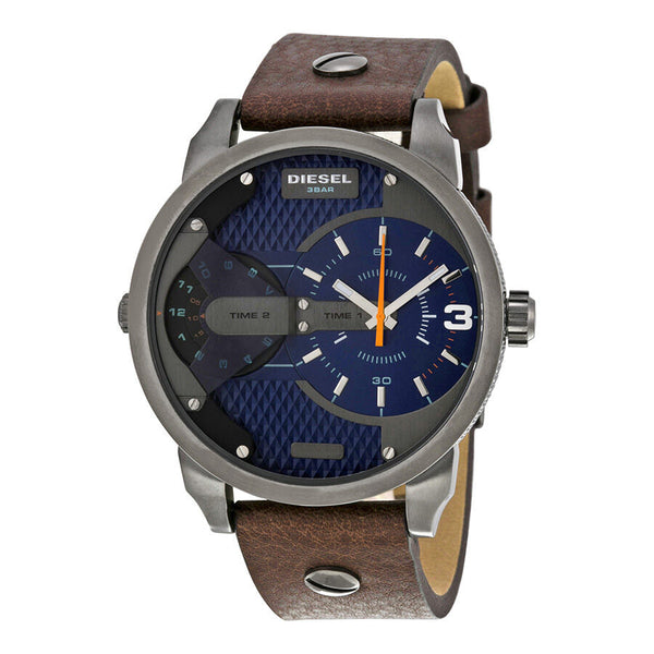 Diesel Mini Daddy Blue Textured Dial Quartz Men's Watch #DZ7339 - Watches of Australia