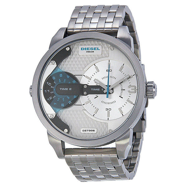 Diesel Mini Daddy White Dial Stainless Steel Men's Watch DZ7305 - Watches of Australia