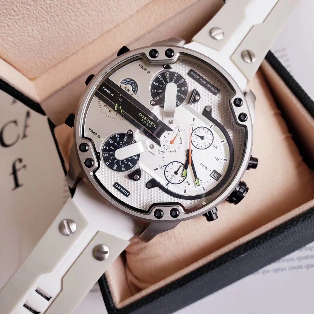 Diesel Mr Daddy 2.0 DZ7401 watch on wrist showing dial detail and multiple subdials