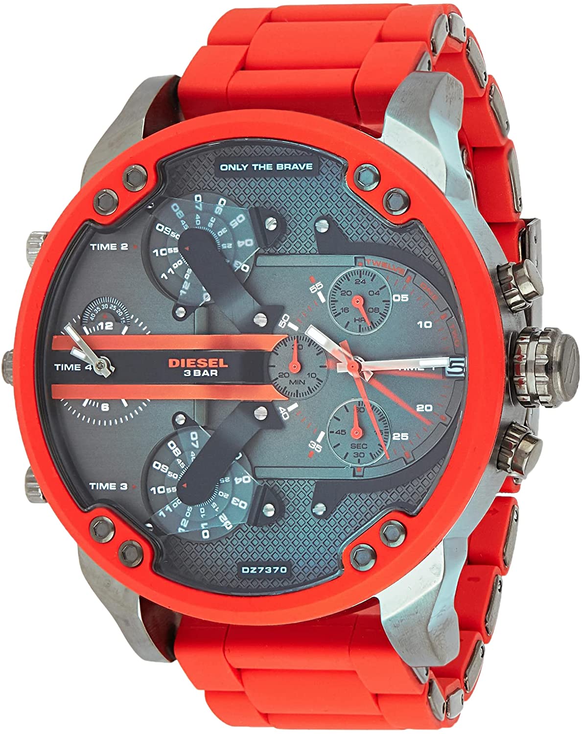 Diesel Mr. Daddy 2.0 Gunmetal Dial All Red Chronograph Men's Watch DZ7370
