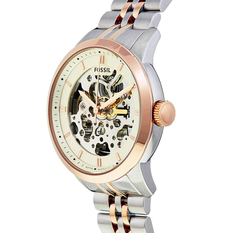 Fossil Townsman  Automatic Beige Skeleton Dial Men's Watch ME3075