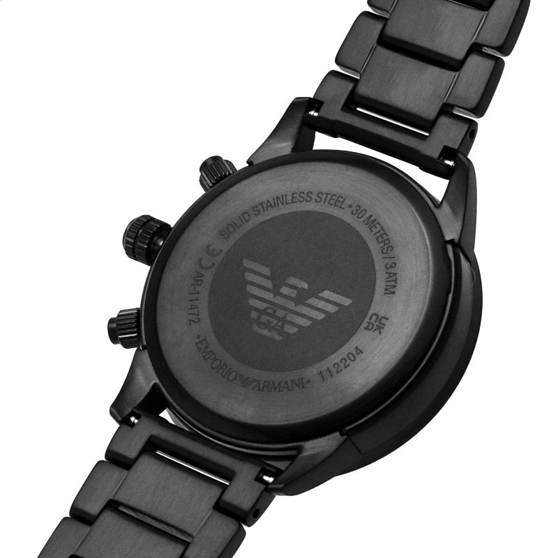 Emporio Armani Chronograph Green Dial Black Men's Watch AR11472