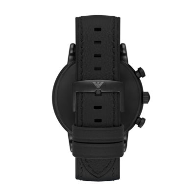 Back view of Emporio Armani AR1970 watch showing caseback and strap fastening