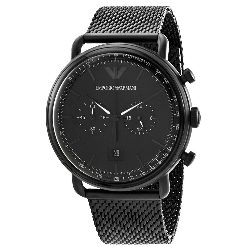 Emporio Armani Aviator Chronograph Quartz Black Dial Men's Watch #AR11264 - Watches of Australia