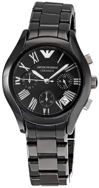 Emporio Armani Black Ceramic Chronograph Ladies Watch AR1401 - Watches of Australia