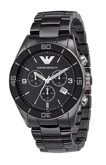 Emporio Armani Black Ceramic Chronograph Men's Watch AR1421 - Watches of Australia