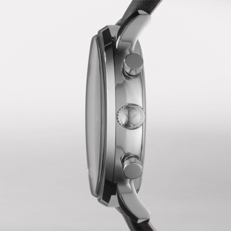 Emporio Armani Black Leather Men's Watch#AR0397 - The Watches Men & CO #3