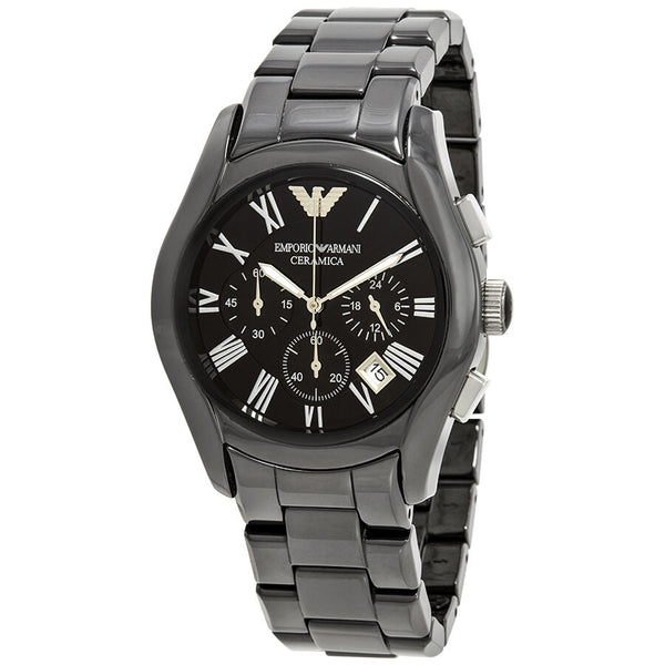 Emporio Armani Chronograph Black Dial Black Ceramic Men's Watch AR1400 - Watches of Australia