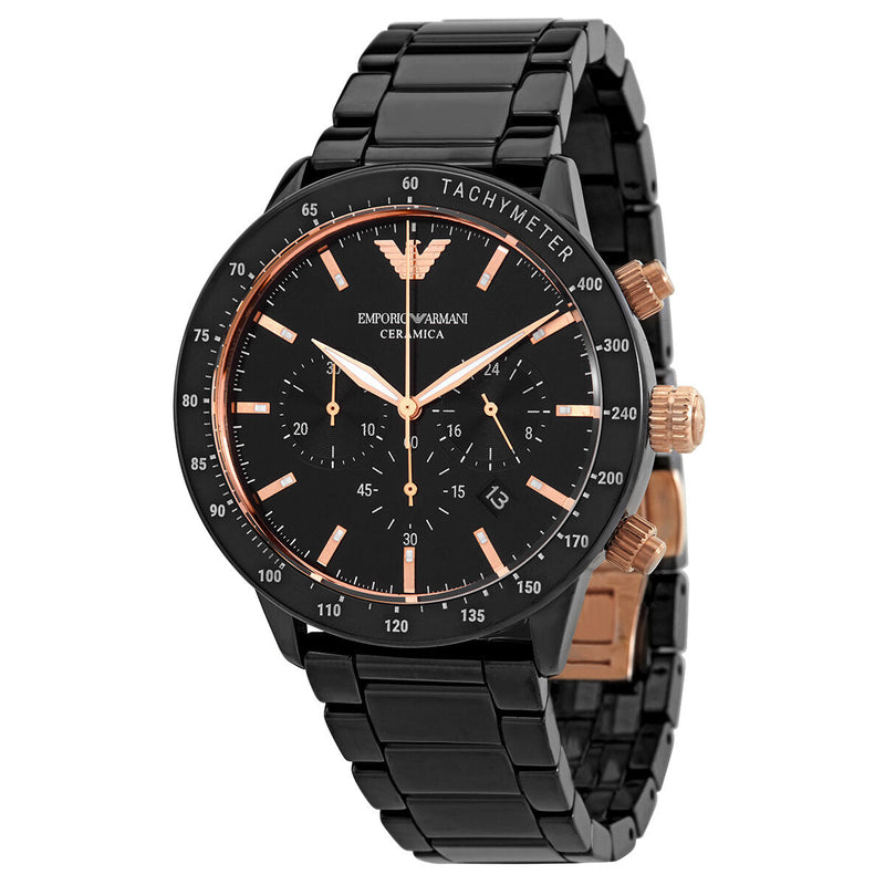 Emporio Armani Chronograph Quartz Black Dial Men's Watch AR70002 - Watches of Australia