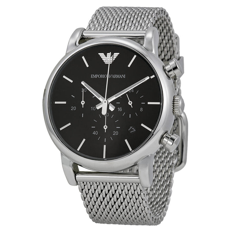 Emporio Armani Classic Chronograph Black Dial Steel Men's Watch #AR1811 - Watches of Australia