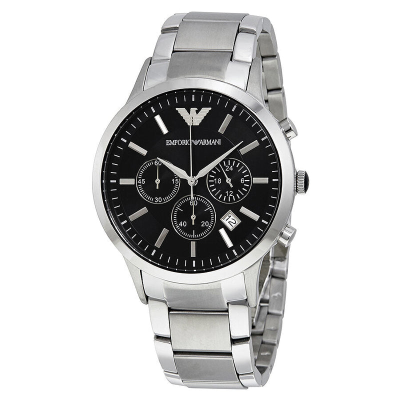 Emporio Armani Classic Chronograph Black Dial Steel Men's Watch #AR2434 - Watches of Australia