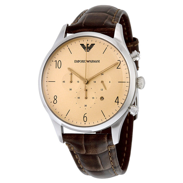 Emporio Armani Classic Chronograph Cream Dial Men's Watch AR1878 - Watches of Australia