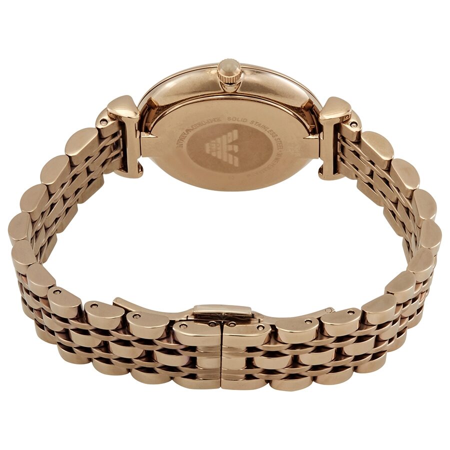 Emporio Armani Gianni T-Bar Crystal Rose Dial Women's Watch - AR11059