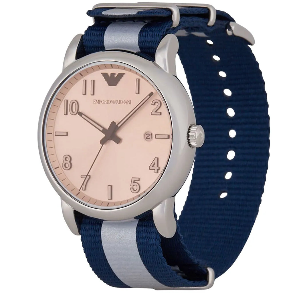 Emporio Armani Luigi Analog Blue and Grey Strap Men's Watch - AR11212