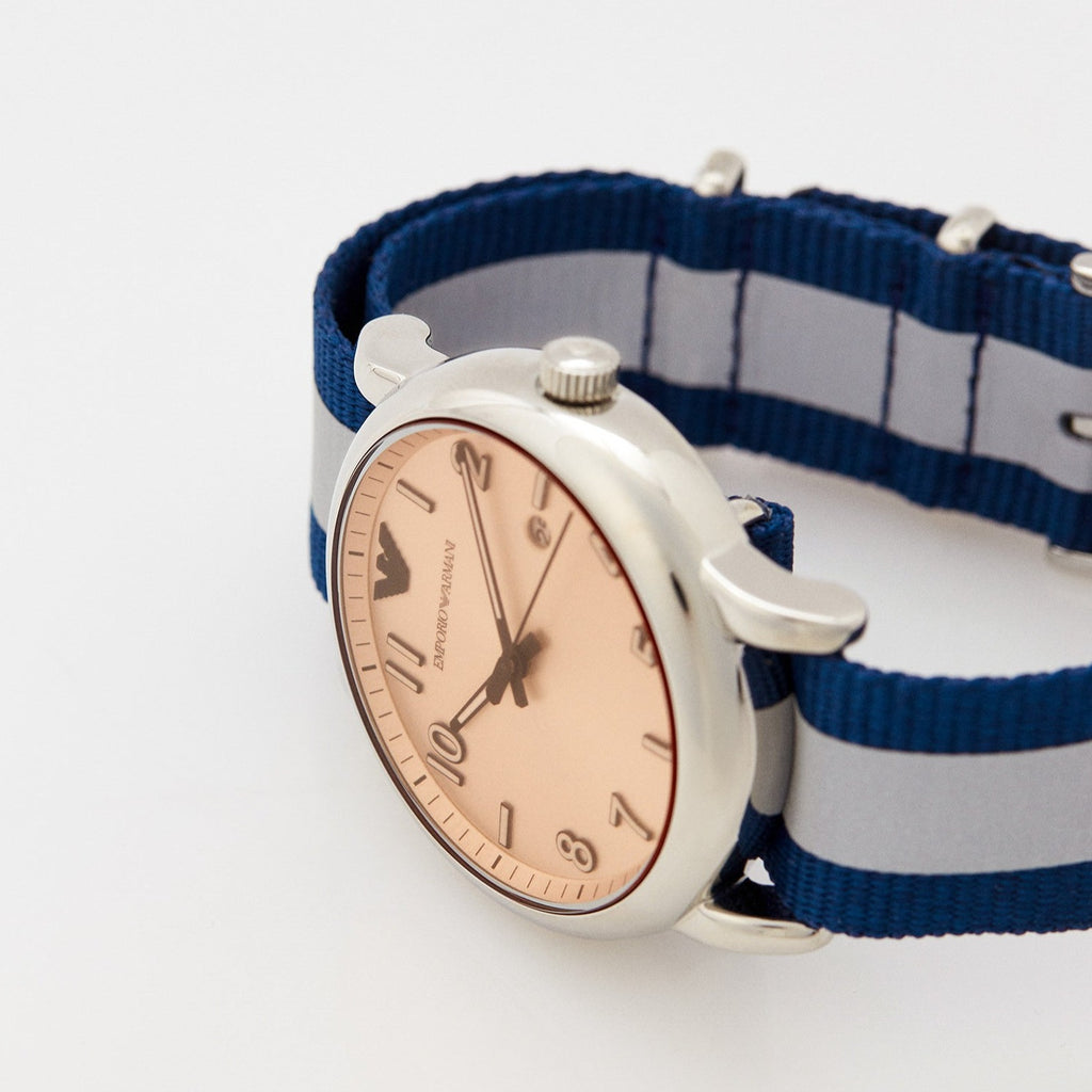 Emporio Armani Luigi Analog Blue and Grey Strap Men's Watch - AR11212
