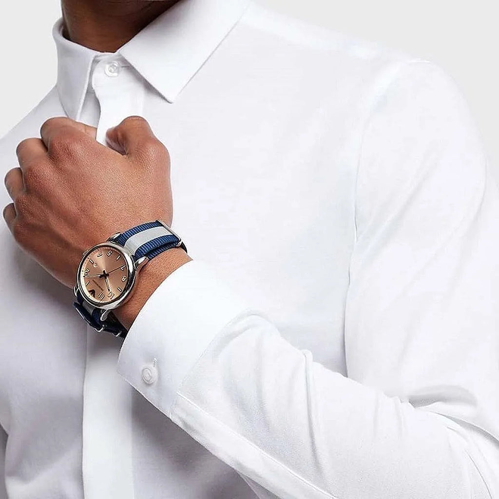 Emporio Armani Luigi Analog Blue and Grey Strap Men's Watch - AR11212