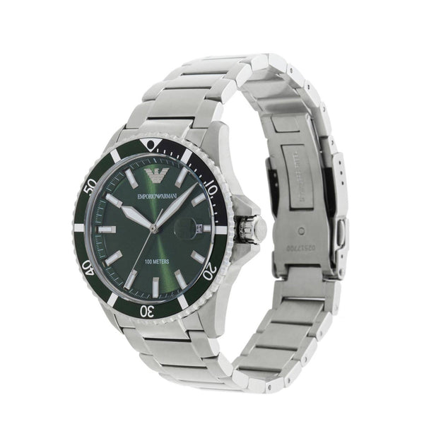 Emporio Armani Green Dial Silver Men's Watch AR11338 - Watches of Australia #2