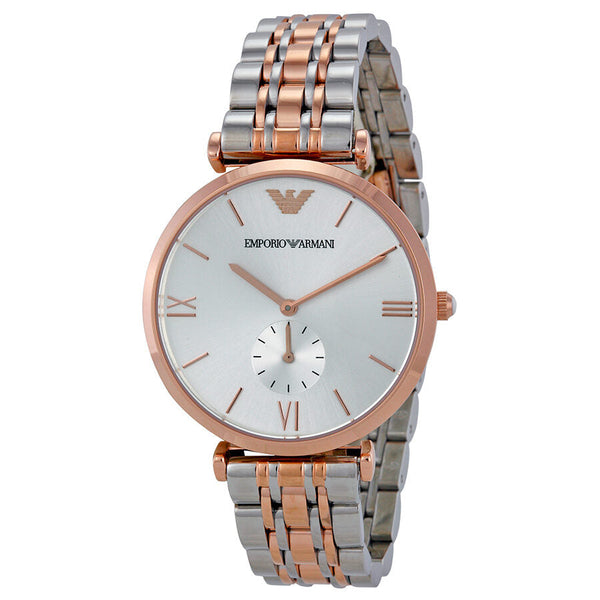 Emporio Armani Silver Dial Two-tone Stainless Steel Bracelet Men's Watch AR1677 - Watches of Australia