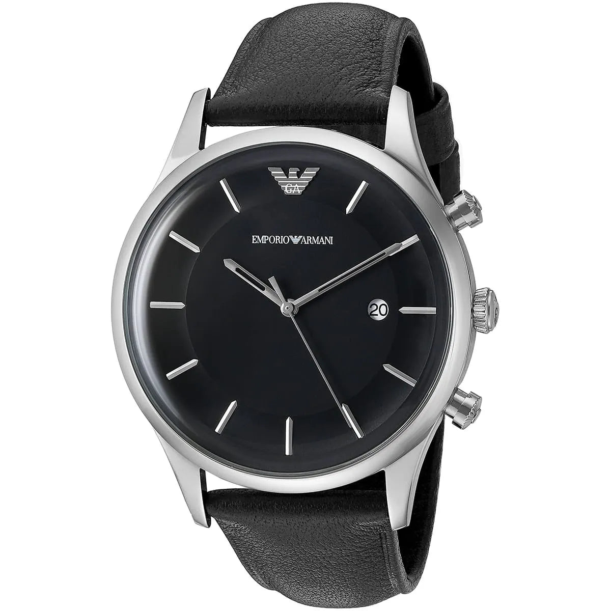 Emporio Armani Lambda Black Genuine Leather Men's Watch - AR11020