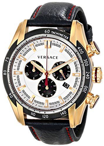 Versace V-Ray Leather Strap Men's Watch VDB040014 - Watches of Australia #2