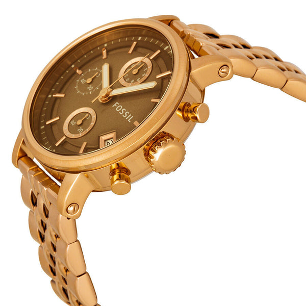 Fossil Boyfriend Chronograph Brown Dial Rose Gold-tone Ladies Watch ES3494 - Watches of Australia #2