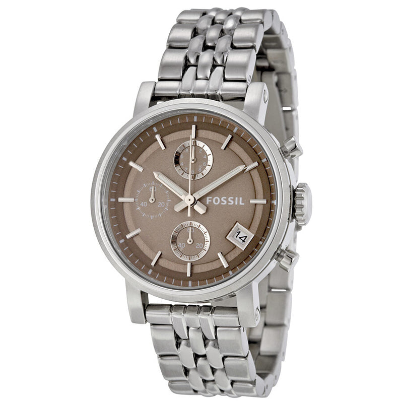 Fossil Boyfriend Chronograph Brown Dial Stainless Steel Ladies watch ES3747 - Watches of Australia