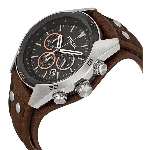 Fossil Coachman Chronograph Black Dial Brown Leather Men's Watch #CH2891 - Watches of Australia #2