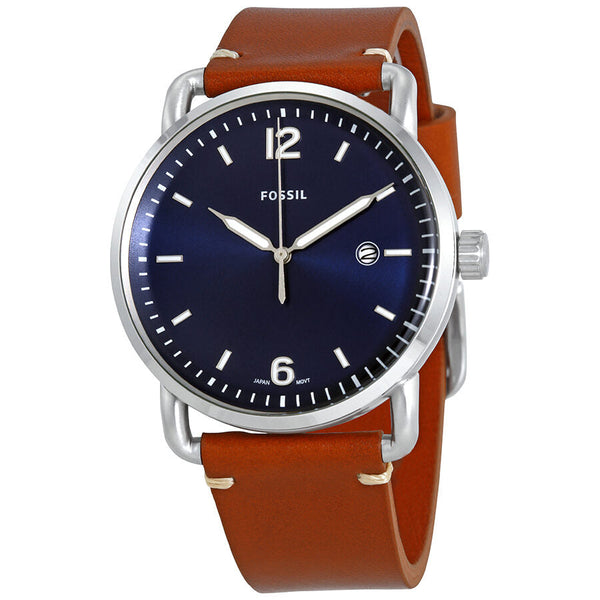 Fossil Commuter Blue Dial Brown Leather Men's Watch FS5325 - Watches of Australia