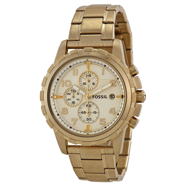 Fossil Dean Chronograph Champagne Dial Gold-tone Men's Watch FS4867 - Watches of Australia