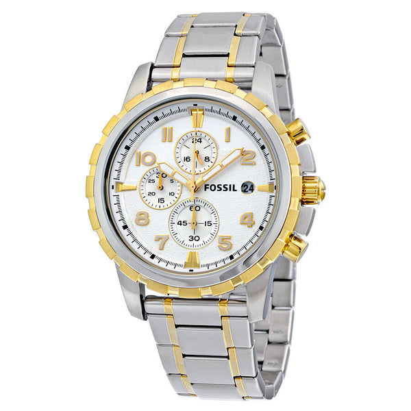 Fossil Dean Chronograph Silver Dial Two-tone Men's Watch FS4795 - Watches of Australia