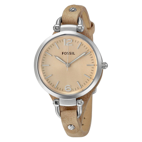 Fossil Georgia Beige Dial Sand Tan Leather Ladies Watch ES2830 - Watches of Australia