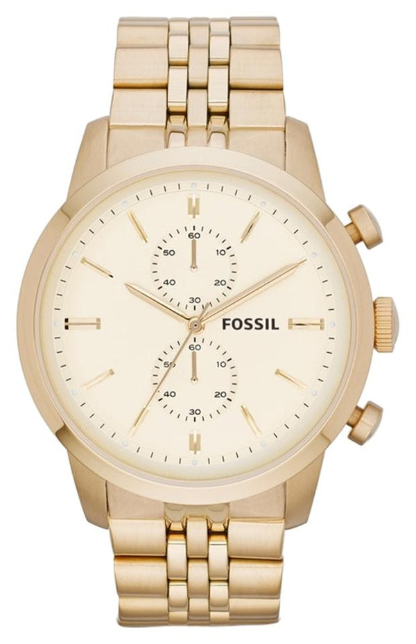 Fossil Gold Townsman Tone Stainless Steel Chronograph Men's Watch  FS4856 - The Watches Men & CO