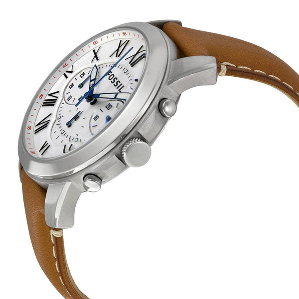 Fossil Grant Chronograph White Dial Tan Leather Men's Watch FS5060 - Watches of Australia #2