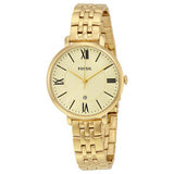 Fossil Jacqueline Champagne Dial Gold-tone Ladies Watch #ES3434 - The Watches Men & CO