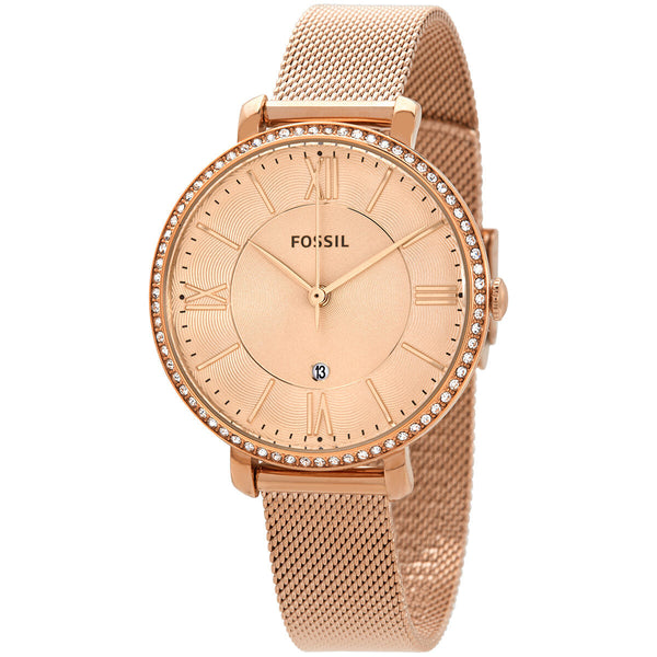 Fossil Jacqueline Quartz Rose Dial Rose Gold-tone Ladies Watch #ES4628 - Watches of Australia