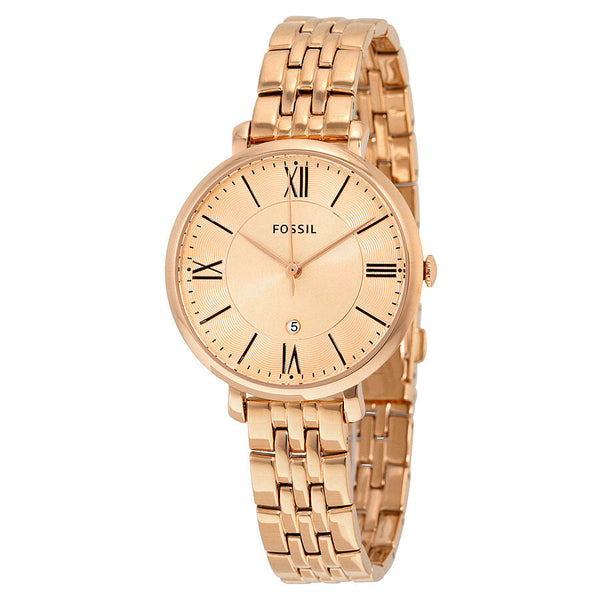 Fossil Jacqueline Rose Dial Rose Gold-tone Ladies Watch ES3435 - Watches of Australia