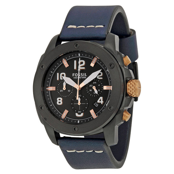 Fossil Modern Machine Chronograph Blue Leather Quartz Men's Watch FS5066