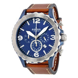 Fossil Nate Chronograph Navy Blue Dial Men's Watch JR1504 - Watches of Australia