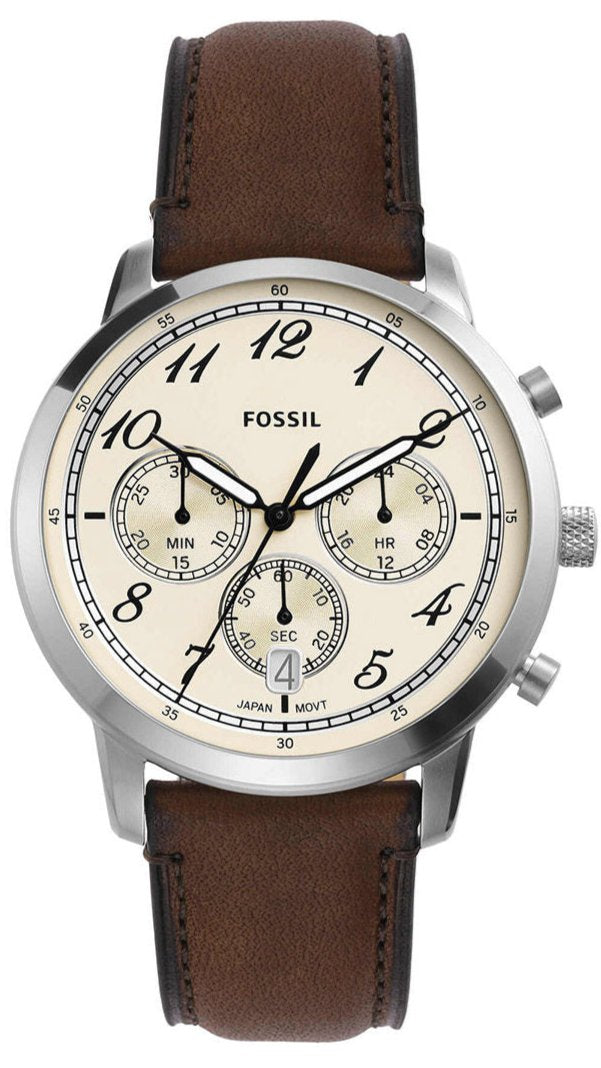 Fossil Neutra chronograph watch with cream dial and three subdials