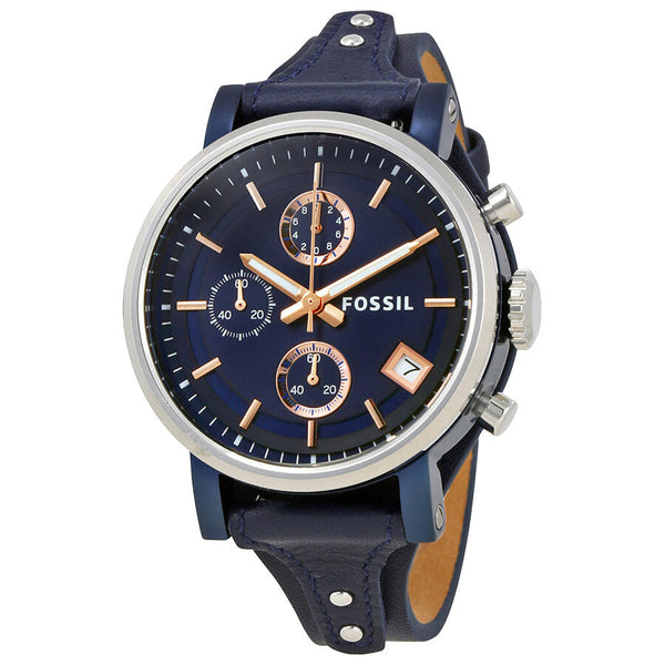 Fossil Original Boyfriend Chronograph Blue Dial Ladies Watch ES4113 - Watches of Australia