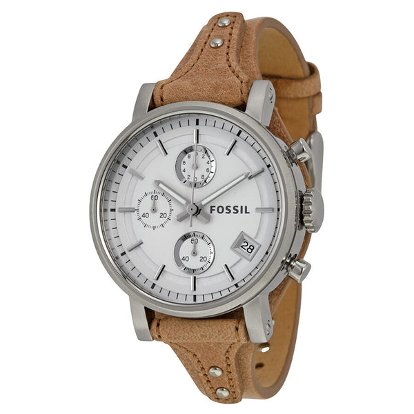 Fossil Original Boyfriend Chronograph White Dial Ladies Watch ES3625 - Watches of Australia