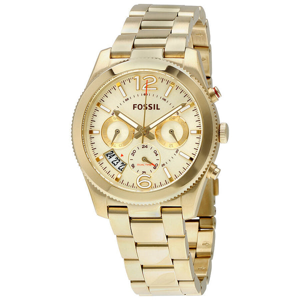 Fossil Perfect Boyfriend Gold Dial Ladies Multifunction Watch ES3884 - Watches of Australia