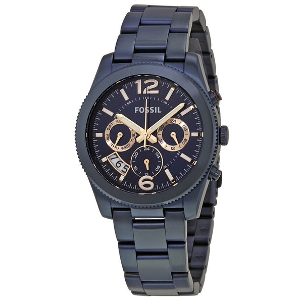 Fossil Perfect Boyfriend Navy Blue Dial Ladies Watch ES4093 - Watches of Australia