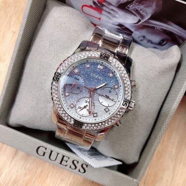 Guess Confetti Crystal Glitter Dial Ladies Watch W0774L6 - Watch