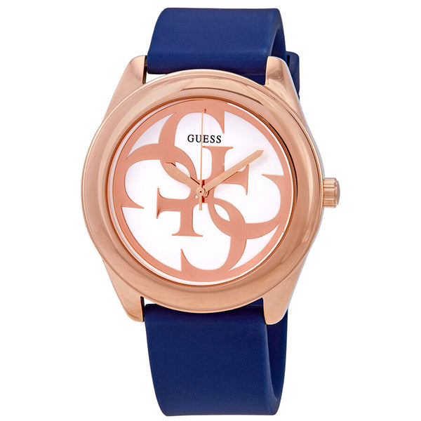 Guess G-Twist Silver Dial Blue Silicone Ladies Watch W0911L6 - Watches of Australia