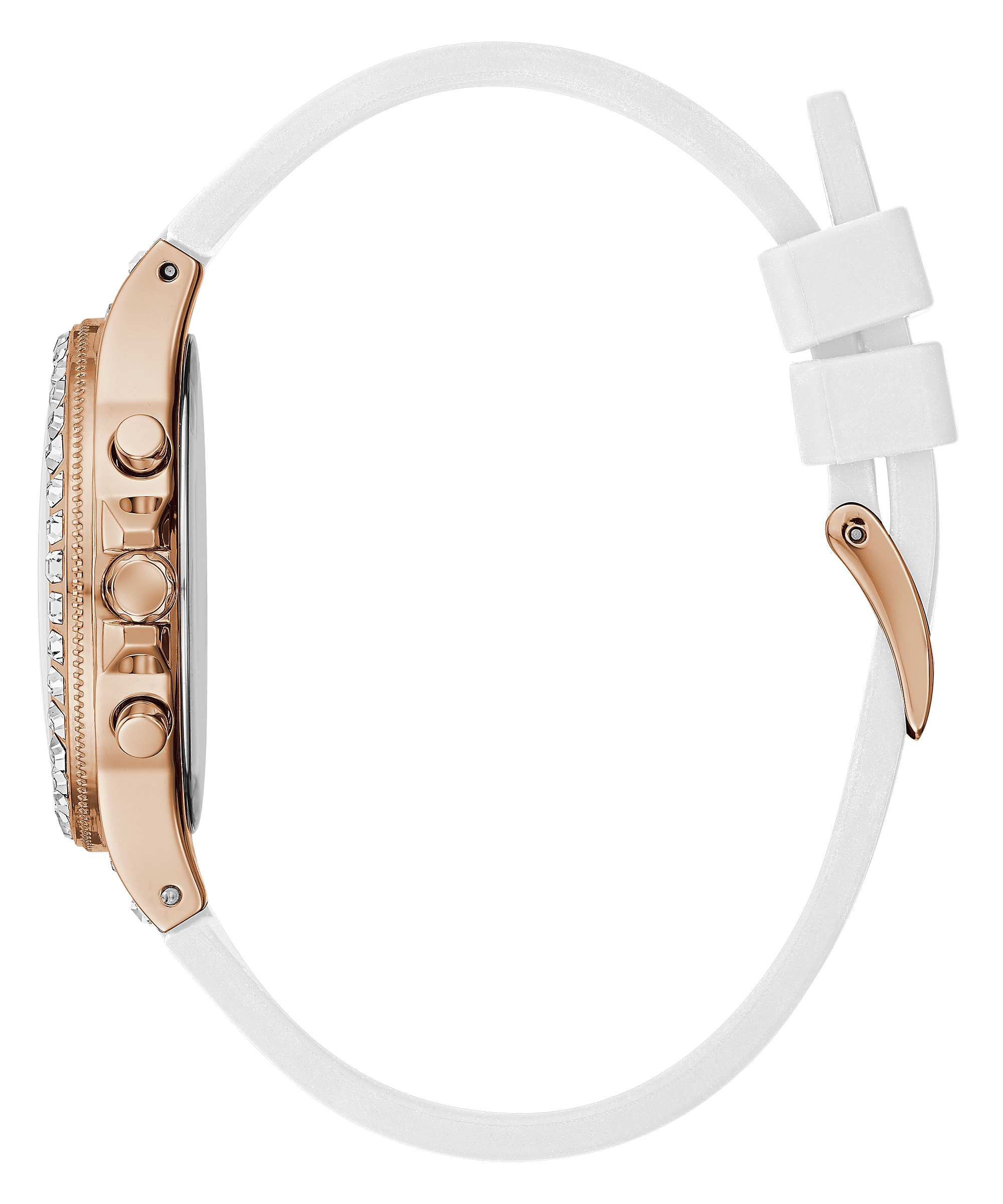 Guess Moonlight Rose Gold Silicone Strap Women’s Watch GW0257L2 - Watch