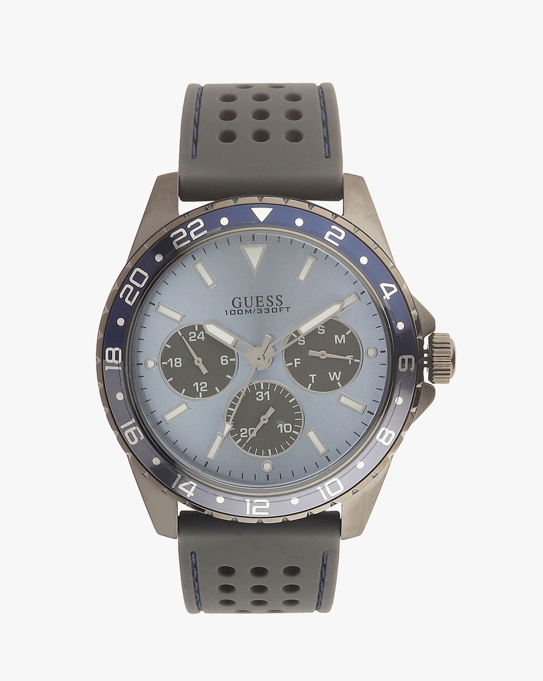 Guess Odyssey Blue Silicon Strap Watch Men’s Watch W1108G6 - Watch