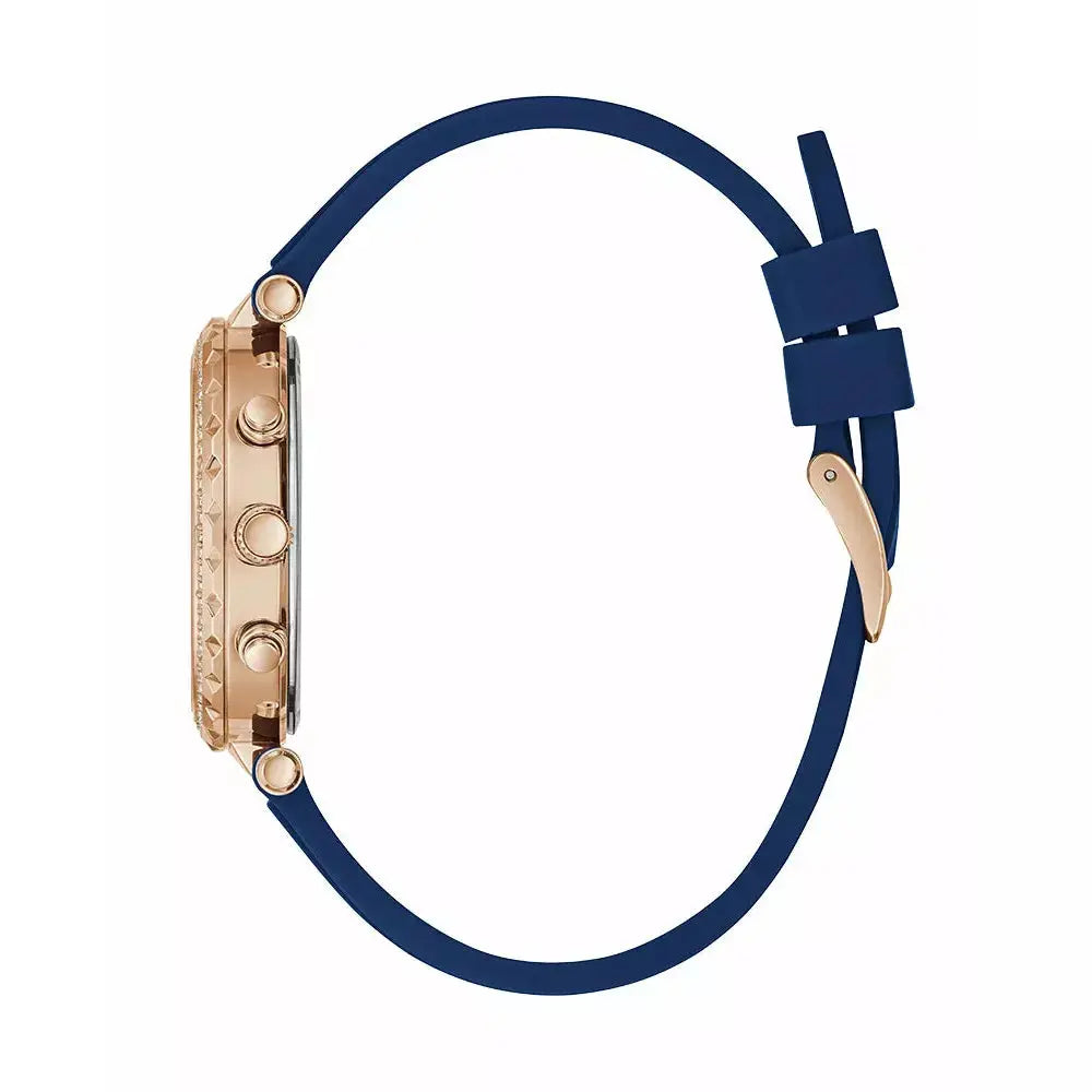 Guess Solstice Rose Gold Blue Silicone Women’s Watch GW0113L3 - Watch
