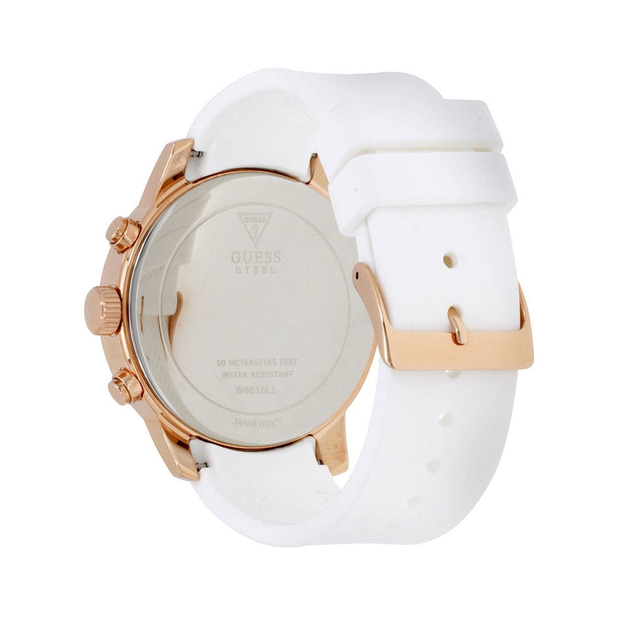 Guess Sport White Silicone Strap Rose Gold Women's Watch W0616L1 (Defect)
