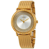 Guess Willow Crystal Silver Dial Yellow Gold PVD Ladies Watch W0836L3 - Watches of Australia